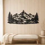 Pine Framed Summit Metal Wall Art | Nature Silhouette Decor - lifestyle view 5