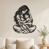 Cartel de metal personalizado Madre e Hijo | Decoración Silueta Familiar