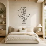 Moon Arc Muse Metal Wall Art | Celestial Woman Wall Decor - lifestyle view 2