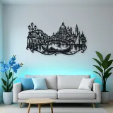 Venice Gondola Curve Metal Wall Art | Travel and City Wall Decor