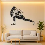 Twisted Lunge Metal Wall Art | Movement Silhouette Decor