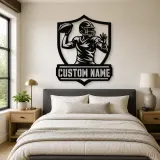 Personalized Quarterback Passing Shield Metal Wall Art - lifestyle view 2
