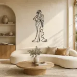 Cartel de metal personalizado de perfil de vestido de diseñador | Decoración mural de figura de moda