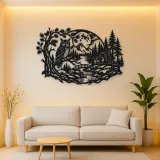 Owl Woodland Night Metal Wall Art | Wildlife Silhouette Decor