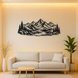 Mountain and River Metal Wall Art | Nature Silhouette Decor