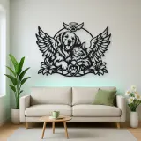 Pet Memorial Wings Metal Wall Art | Pet Lover Silhouette Decor
