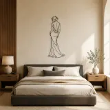 Graceful over Shoulder Metal Wall Art | Fashion Figure Wall Decor - lifestyle view 5