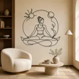 Wide Leg Fold Metal Wall Art | Yoga and Meditation Wall Decor - lifestyle view 5
