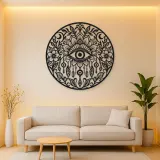 Evil Eye Floral Metal Wall Art | Spiritual Boho Metal Decor