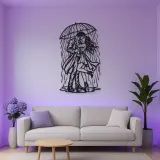 Rainy Day Kiss Metal Wall Art | Romantic Couple Decor