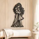 Mother Daughter Hug Metal Wall Art | Family Silhouette Decor - lifestyle view 5