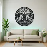 Feather Moon Flow Metal Wall Art | Celestial Boho Wall Decor