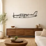 Silhouette de avión PA-32R-301T en metal, Decoración mural de aeronáutica, Decoración de aviador
