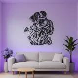 Homecoming Family Hug Metal Wall Art | Family Silhouette Decor