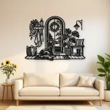 Dog by the Door Metal Wall Art | Pet Lover Silhouette Decor