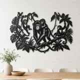 Monkey Jungle Vine Metal Wall Art | Wildlife Silhouette Decor - lifestyle view 4