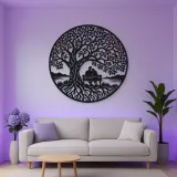 Tree with Bench Couple Metal Wall Art | Romantic Couple Decor