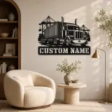 Personalized Container Semi Truck Port Metal Wall Art - lifestyle view 5