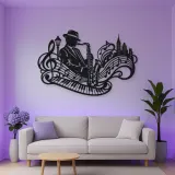 Saxophone Jazz Flow Metal Wall Art | Music Room Wall Decor