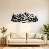 Mountain and River Metal Wall Art | Nature Silhouette Decor