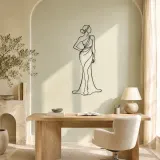 Timeless Feminine Line Metal Wall Art | Fashion Figure Wall Decor - lifestyle view 4