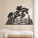 Show Jumping Moment Metal Wall Art | Equestrian Wall Decor - lifestyle view 5