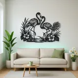 Flamingo Pair Metal Wall Art | Wildlife Silhouette Decor
