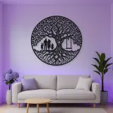 Family Roots Tree Metal Wall Art | Family Silhouette Decor