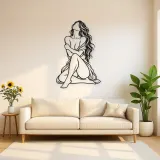 Quiet Self Love Metal Wall Art | Minimalist Woman Line Art