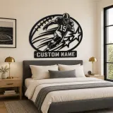 Personalized Number 15 Running Back Stars Metal Wall Art - lifestyle view 2