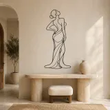 Curved Spine Figure Metal Wall Art | Feminine Figure Wall Decor - lifestyle view 3