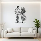 Hand in Hand Stroll Metal Wall Art | Romantic Couple Decor