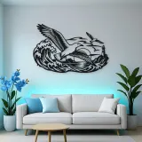 Seagull Wave Flight Metal Wall Art | Coastal and Nautical Wall Decor