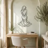 Long Hair Back Pose Metal Wall Art | Feminine Figure Wall Decor - lifestyle view 4