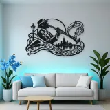 Clarinet Jazz Arc Metal Wall Art | Music Room Wall Decor