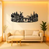 Amsterdam Canal Line Metal Wall Art | Travel and City Wall Decor