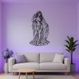 Veiled Muse Metal Wall Art | Minimalist Woman Line Art