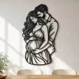 Expecting Parents Metal Wall Art | Family Silhouette Decor - lifestyle view 4