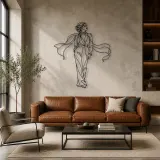 Dramatic Scarf Model Metal Wall Art | Fashion Figure Wall Decor - lifestyle view 2