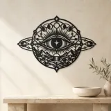 Cosmic Eye Symbol Metal Wall Art | Spiritual Boho Metal Decor - lifestyle view 3