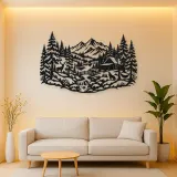 Winter Pine Forest Metal Wall Art | Nature Silhouette Decor