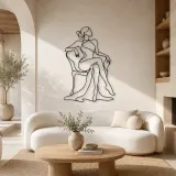 Décoration murale en métal "Muse de la chaise posée" | Décor mural de figure féminine