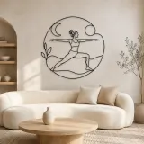 Warrior Two Horizon Metal Wall Art | Yoga and Meditation Wall Decor - lifestyle view 3