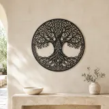 Celtic Roots Tree Metal Wall Art | Botanical Metal Wall Decor - lifestyle view 3