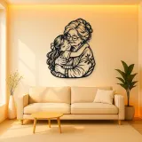 Grandmother Granddaughter Metal Wall Art | Family Silhouette Decor