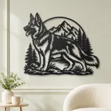 German Shepherd Profile Metal Wall Art | Pet Lover Silhouette Decor - lifestyle view 2