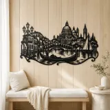 Venice Gondola Curve Metal Wall Art | Travel and City Wall Decor - lifestyle view 5