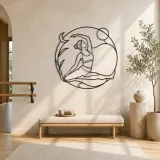 Insegna in Metallo Pose di Canna da Zucchero | Decorazione per Yoga e Meditazione