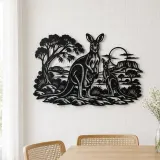 Kangaroo Outback Metal Wall Art | Wildlife Silhouette Decor - lifestyle view 4