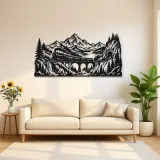 Train through Mountains Metal Wall Art | Travel and City Wall Decor